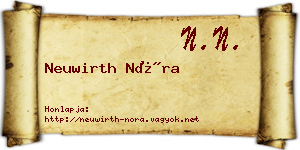 Neuwirth Nóra névjegykártya